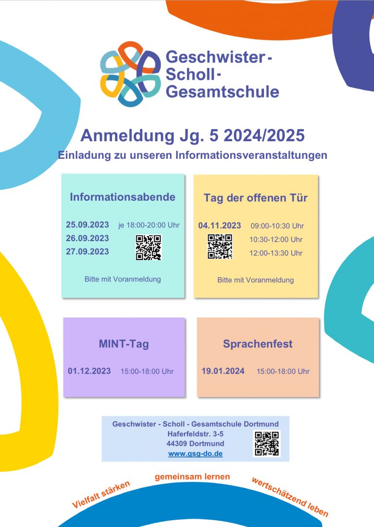 5. Jahrgang Schuljahr 2024/2025 GeschwisterSchollGesamtschule Dortmund